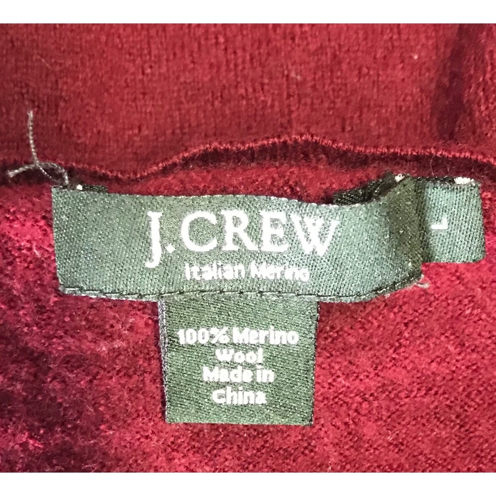 J Crew Burgundy Marino Wool Crew Neck Sweater - Picture 4 of 4